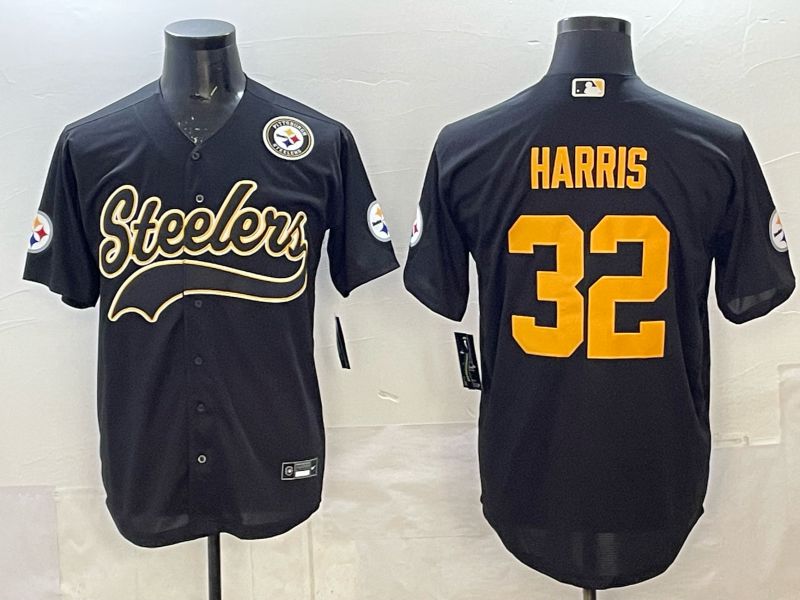 Men 2025 Pittsburgh Steelers #32 Harris black 3th generation Joint Name Nike Limited NFL Jersey style 08->pittsburgh steelers->NFL Jersey